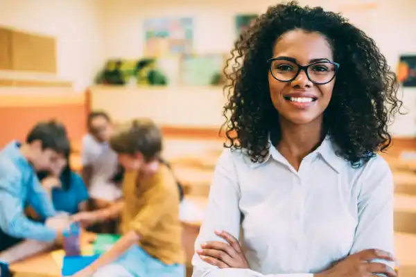 teacher with student