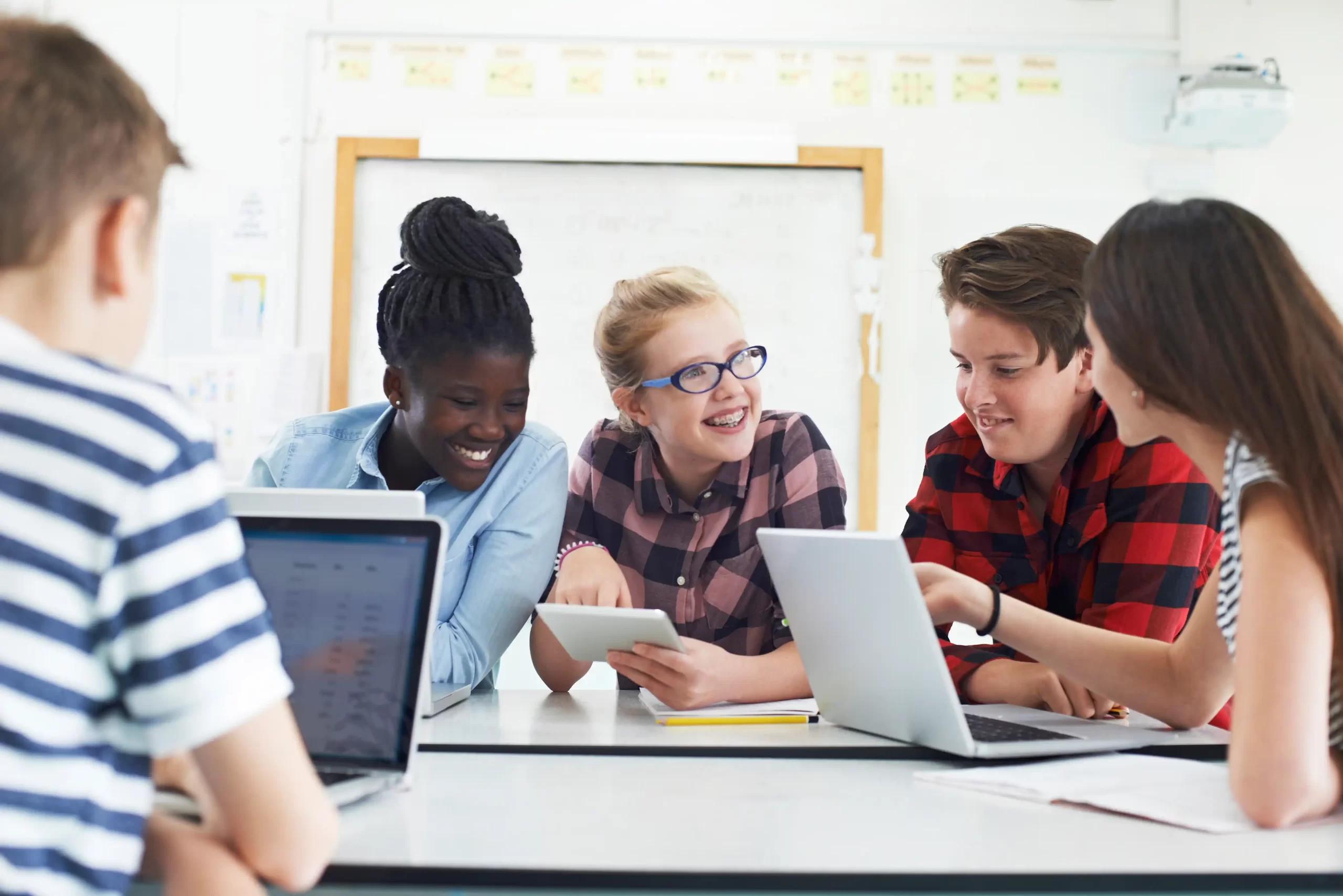 Students with laptop